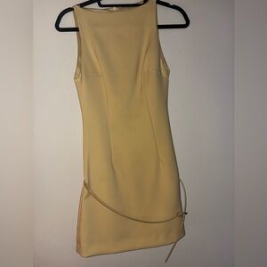 Zara Butter Yellow Mini Dress with Belt